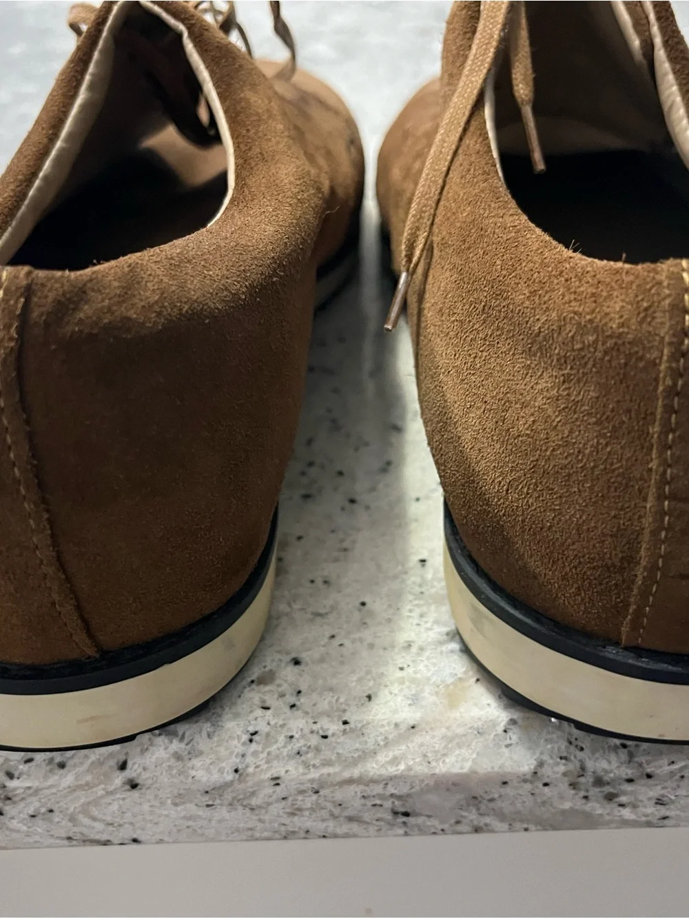 Zara Brown Suede Derby Lace-Up Shoes